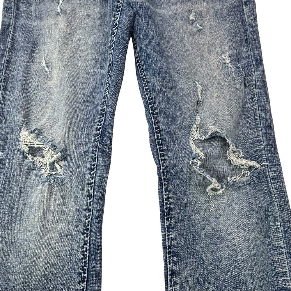 BKE Buckle Alec Straight Leg Jeans Men's 32L Actual 30" W x‎ 33.5"Ins Distressed - Picture 15 of 16